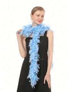 Écharpe en plumes, accessoire de décoration de fête DIY, écharpe en plumes colorées, décoration d'écharpe, convient pour l'anniversaire, Halloween, Noël, les courses, le thé de l'après-midi, le Nouvel An, les concerts, la décoration d'intérieur, le mariage de danse, les performances sur scène, les costumes et accessoires de carnaval, les fournitures de fête - Multicolore - Voir 2