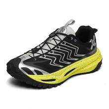 Letter Print Lace-Up Outdoor Hiking Trekking Shoes, Unisex Classic Retro Lightweight Stable Sports Running Sneakers - Silver - View 13