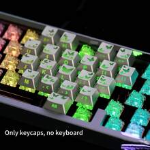 21键心形蝴蝶透明背光OEM侧印键帽，兼容机械键盘，简约键帽风格，心形键帽，高品质印刷，侧刻键帽，DIY键盘组装，带排线，键帽更换，键盘收藏家，色彩鲜艳 - 愛心蝴蝶 - 查看 4