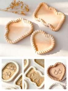 Khuôn lót ly hình học bằng silicon, khuôn nhựa đựng hình bầu dục, vuông, tròn, trái tim, đạo cụ chụp ảnh trang sức thủ công, đồ dùng học tập vẽ nguệch ngoạc sáng tạo, chất liệu silicon và có thể tái sử dụng - trắng - Xem 2