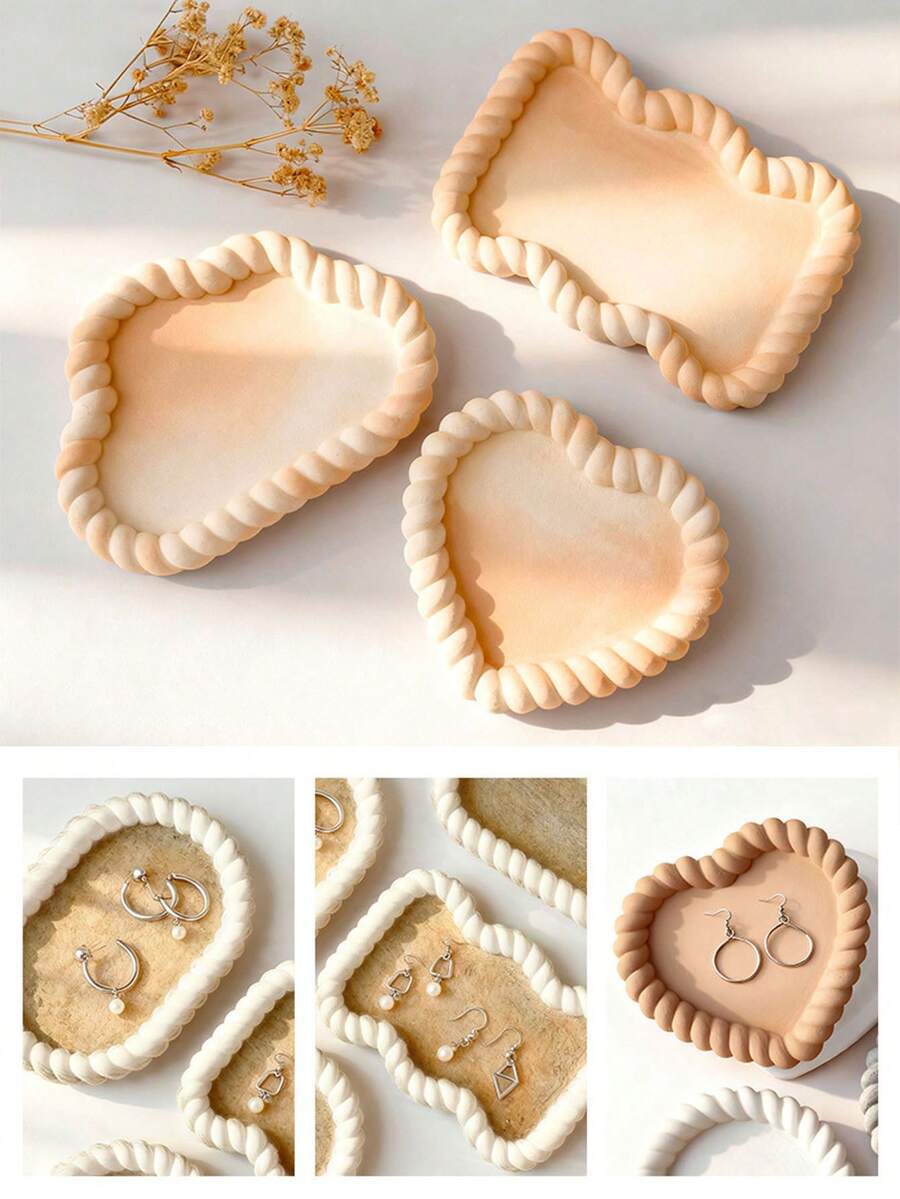 Khuôn lót ly hình học bằng silicon, khuôn nhựa đựng hình bầu dục, vuông, tròn, trái tim, đạo cụ chụp ảnh trang sức thủ công, đồ dùng học tập vẽ nguệch ngoạc sáng tạo, chất liệu silicon và có thể tái sử dụng