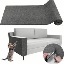 1片自粘式猫抓垫 - 耐用涤纶沙发保护垫，双层材质，含剑麻和柔软布料，易于粘贴，有效保护家具免受猫抓。
