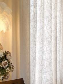 1 tấm rèm voan mỏng màu kem kiểu Nhật, cách nhiệt, phản quang, trong suốt, có thể giặt được, thích hợp cho phòng ngủ, thiết kế có khe luồn thanh treo phía trên giúp dễ dàng lắp đặt, rèm cửa trang trí cho phòng khách. - trắng - Xem 10