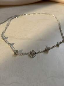 1件优雅波西米亚风方形额饰发链发箍发饰时尚礼物水钻发链公主风首饰，适合准新娘、派对、女士发饰