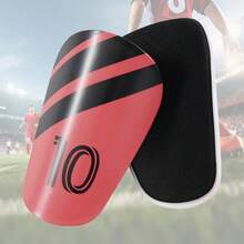 1双迷你大师黑粉色10号足球护腿板，成人夹式护腿器 - 加厚耐用迷你足球护腿板，适合所有季节