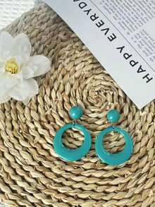 Vibrant Colorful Rainbow Design Earrings, Popular African Festival Holiday Fashion Earring Studs