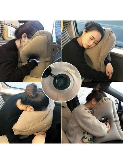 Inflatable Travel Airplane Pillow, Outdoor Nap Portable Neck Support Cushion view 9