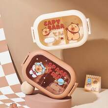 Hộp cơm bento hình chuột lang nước dễ thương - Hộp cơm trưa di động, hộp đựng thức ăn chịu nhiệt kèm thìa và dĩa, thích hợp cho trường học, văn phòng, cắm trại và dã ngoại, có thể dùng làm hộp đựng trái cây, chỉ rửa bằng tay, không cần điện, thích hợp cho trường học, văn phòng, hoạt động ngoài trời, cắm trại, khay đựng thức ăn | Hộp cơm bento chia ngăn | Hộp cơm trưa - Nhiều màu - Xem 1