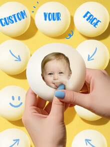 1个定制趣味表情减压球 - 个性化恶搞照片软球，适合成人和青少年，10x4.5厘米，白色，送给朋友的趣味礼物，办公室恶作剧，缓解焦虑，可爱的桌面装饰 - 客製化頭部 - 查看 7