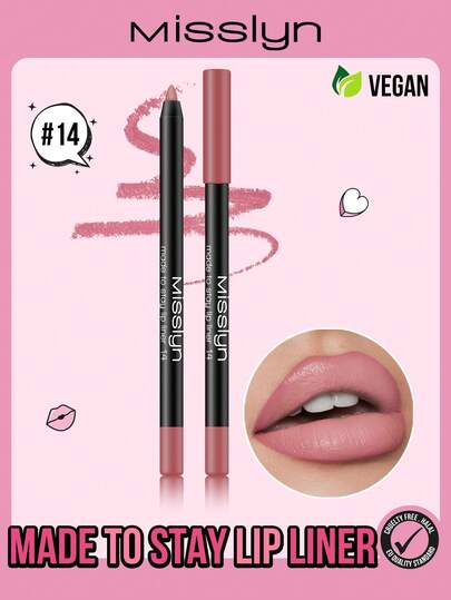 Misslyn Long-Lasting High-Pigment Lip Liner Pencil, Creamy Gel Formula, Smooth Application, Natural Makeup Effect, Can Be Sharpened With Pencil Sharpener, High Color Payoff, Creates Natural Lip Look, Long-Lasting Matte Finish Lip Liner Pencil, Smudge-Proof