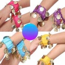 Women's Backless Crop Top With Sequins, Beads, Tassels And Tie, Short Midriff Belly Dance Top, Bohemian Style, Festival Belly Dance Performance Costume, Dance Wear, Belly Dance Outfit, Fairy Accessories, Bodysuit, Mask, Cleopatra, Egyptian Belly Dance Costume - Multicolor - View 18