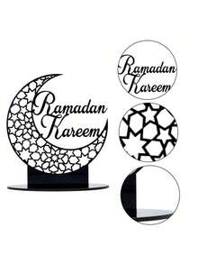 1pc Black Moon Acrylic Ornament, Moon-Shaped Decoration, E-I-D Party Decoration, Family Star And Moon Decoration, Kitchen Table Decoration, Party Gift. Modern Home Decor Wedding Table Decoration, Holder Stars And Moon Home Decoration Housewarming Gift, European Style Party Decoration, Ins Style Decorations For Home, Home Decor Room Decor, Suitable For Kitchen, Party, Restaurant - Multicolor - View 8