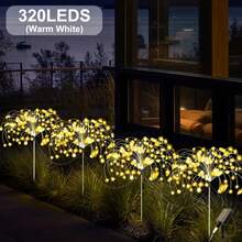 Bộ 4 đèn LED năng lượng mặt trời hình pháo hoa 240/320W, đèn trang trí năng lượng mặt trời thông minh cảm biến ánh sáng, chống nước IP44, 8 chế độ chiếu sáng pháo hoa, thích hợp cho đường phố thương mại, vỉa hè, sân vườn, tiệc tùng, đám cưới và các trang trí ngày lễ khác cũng như trang trí phông nền chụp ảnh/lối đi (Trắng/Nhiều màu/Ấm) - Nhiều màu - Xem 13