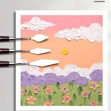 18件套专业调色刀套装，不锈钢刮刀，适用于油画、肌理塑造和颜料混合工具 - 18Pcs/set - 查看 3