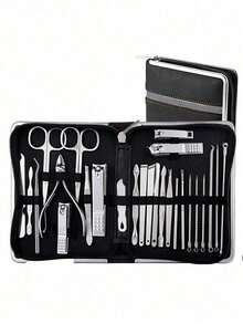 11pcs Zipper Storage Bag Multi-Function Nail Care Set, Includes Nail Repair Kit, Foot Care Kit, Storage Bag, Organizer Box, Container