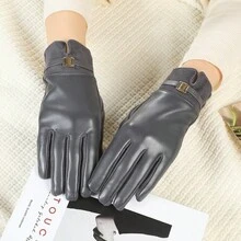 Customizable Gloves, Personalized Women's Gloves, Touchscreen Gloves, Customized Full-Finger PU Leather Gloves, Customized Women's Warm Gloves, Black/White/Gray, Fashion, Minimalist, Personalized, Gift For Girlfriend, Wife And Mother, Best Gift For Autumn/Winter, Christmas Gift, Valentine's Day Gift, Suitable For Autumn/Winter Weather, Autumn/Winter Warm Product - Multicolor - View 10