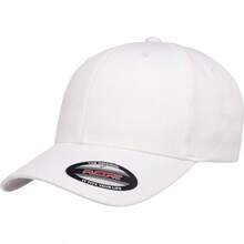 Cotton Twill Fitted Cap Black Small Medium Black SmallMedium - White - View 1