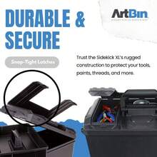 ArtBin 6917AB Sidekick XL Carrying Case Portable Art Craft Organizer With Handle For On-The-Go Artists Durable Plastic Storage Case In Sleek Black Design Ideal For Sketching Painting And DIY Projects - 黑色 - 查看 6