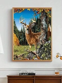 鹿林5D钻石画套装 - DIY全圆水晶水钻刺绣艺术套装，适用于家居和办公室墙面装饰 - 彩色 - 查看 5