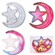 Star & Moon Jewelry Tray Mold, Storage Box Mold, Large Epoxy Resin Silicone Casting Mold, DIY - Multicolor - View 3