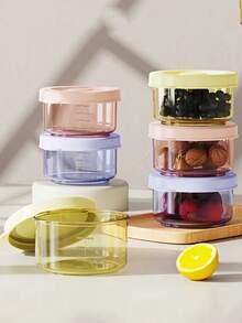 6pcs Leak-Proof PP Material Refill Boxes, Round Food Storage Containers With Lids, Microwave & Dishwasher , Stackable Colorful Covered Containers, Ideal Birthday Gift, Lunch Box - Multicolor - View 2