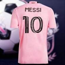 2425 Miami International No. 10 Messi Ball Suit Home Suarez Player Fan Edition Football Suit - 粉色 - 查看 4