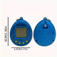 Retro Mini Handheld Game Console With Virtual Pet Keychain - Battery Powered, Creative Gameplay, Pink/Blue/Yellow, Xcnm For Winter - Blue - View 8