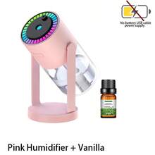 Máy tạo ẩm và khuếch tán tinh dầu mini 280ml kèm máy chiếu bầu trời sao xoay, món quà hoàn hảo cho phòng ngủ, văn phòng, không gian cá nhân, sử dụng nguồn USB. - Nhiều màu - Xem 16