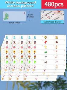 Customized 30/60/120/240/360/480pcs Transparent Waterproof Name Labels - White/Clear/Holographic/Rainbow Customized Stickers, Various Sizes Of Labels, Customizable Text,Office Decor