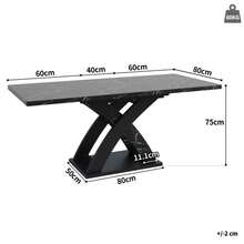 Extendable Dining Table, Dining Table, Kitchen Table, Balcony Table, Wooden Dining Table, Extendable Dining Table, 120-160 Cm, Space For Up To 6 People, Black - Black - View 2