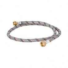 Manguera Flexible de Aluminio 1 Metro para Instalación de Gas | Conexiones de Latón Reforzado | Uso en Estufa, Calentador (Boiler) y Secadora Adir 1316 - Plateado - Ver 1