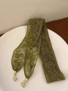 1pc Elegant Lace Ribbon Hair Band, Ethereal Floral Hollow Out Hair Accessory - Multicolor - View 16