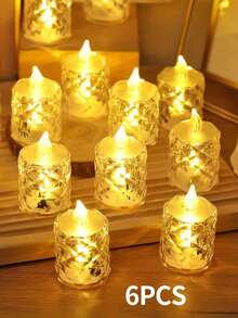 24 velas LED sin llama con efecto de llama parpadeante, incluyen baterías, velas de té para Navidad, árbol de Navidad, Pascua, boda, fiesta de boda (amarillo)