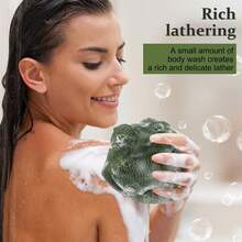 African Net Sponge, Authentic Exfoliating Bath Sponge, Deep Cleansing, Long-Lasting Scrub, Unisex Bath Product, Body Scrub Exfoliating Bath Sponge, Removes Dead Skin, Elongated Flat Design, Suitable For Back, Feet And Scalp - Bath Accessories - Green - View 4