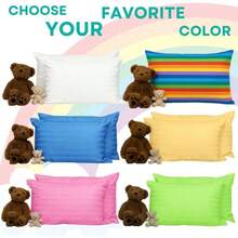 Pillows For Bed 2X - The Only Pillow 300T Cotton Shell And Down Alternative Fill - Travel Pillow For Bedding Set Sleeping Pillow Floor Bed Pillows (14x20in - White) - 白色帶緞紋 - 查看 5