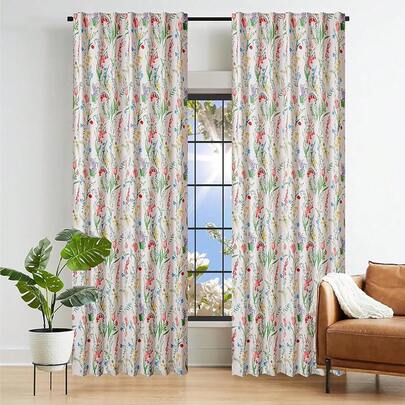 Textured Cotton Curtain, 50x72 Inch, White (Set Of 2), Luxury Bedding