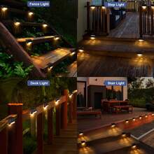 LOVEWE Solar Outdoor Step Lights (16-Pack) - Warm Light, Black Housing & Milky Shade | Holiday Stairway Lighting Decor Gift - Black - View 9