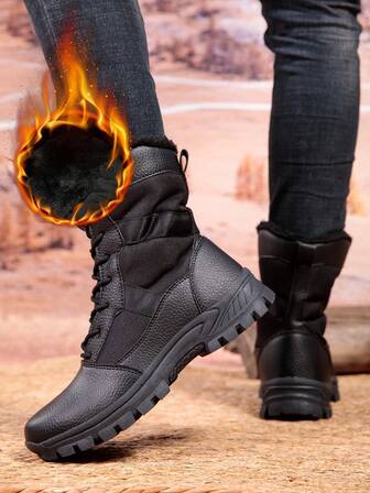 Nuevas botas de nieve de invierno cálidas y de felpa para hombres, zapatos para senderismo y deportes al aire libre, botas de trekking, botas de exterior unisex para trekking