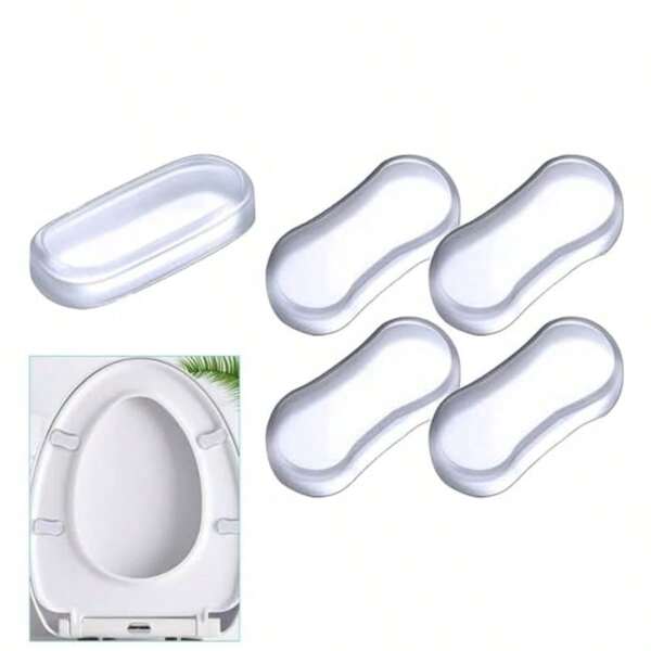 5Pack Toilet Seat Bumper Replacement Kit Silicone Cushion Clear Rubber Pad For Home Hotel School Bathroom Toilet