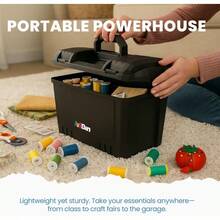 ArtBin 6917AB Sidekick XL Carrying Case Portable Art Craft Organizer With Handle For On-The-Go Artists Durable Plastic Storage Case In Sleek Black Design Ideal For Sketching Painting And DIY Projects - 黑色 - 查看 4