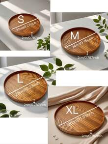 1个黑色圆形木质托盘，高品质，适用于盛放食物、小吃、饮料、寿司、牛排、披萨、甜点、蛋糕、面包、早餐、咖啡、茶、熟食拼盘，也适用于开斋节和万圣节等场合。 - 杏色 - 查看 6