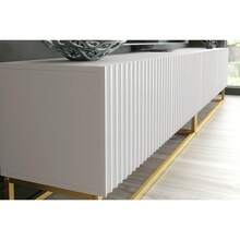 Ripple Duo TV Unit 200cm - Modern Fluted Design With Push To Open Doors - White - View 5