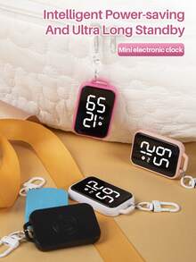 Chaveiro de Relógio Digital Mini Quadrado/Redondo - Design Esportivo, Visor Digital LED Gancho Relógio de Bolso Compacto e Portátil, Ótimo Presente para Natal, Páscoa, Aniversários e Formatura, Suprimentos para Volta às Aulas