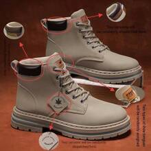 1双时尚男士徒步靴：耐穿、时尚，适合户外休闲穿着。（随机发货两种款式，区别请参考图片）