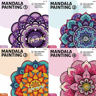 1pc Mandala Coloring Book For Adults, Stress Relief Painting Therapy Album