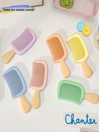 1 st, förtjockad och hållbar macaron liten bärbar kam, fickkam antistatisk medelstora tänder högkvalitativ kam, bärbar minikam, söt tecknad flickkam, hårkamningsmagiskt verktyg, smärtfri kamning slätt långt hår, jul och alla hjärtans dag flickvänspresent