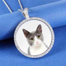 1 Men's Hip-Hop Style Photo Chain Necklace - Customizable Circular Pendant With Personalized Image, Suitable For Daily Wear And Party Jewelry, Providing Him With A Unique Birthday/Holiday Gift, Birthday Gift - Multicolor - View 4