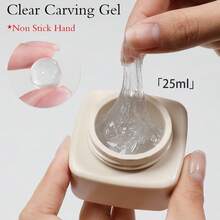 AiFer 1pc 25ml 3D Nail Sculpture Gel, Glitter Solid Carving Gel, For Nail Art Design And Shaping