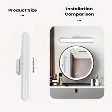 1pc USB Rechargeable Makeup Mirror Light, Eye-Caring Desk Lamp, Reading Light, Adjustable Color & Brightness, Adjustable Angle, Wireless Makeup Light, Suitable For Bathroom Mirror, Outdoor, Christmas, Halloween Party Decor, Camping