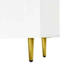 Modern White And Black TV Unit With Tea Table Set - White - View 7